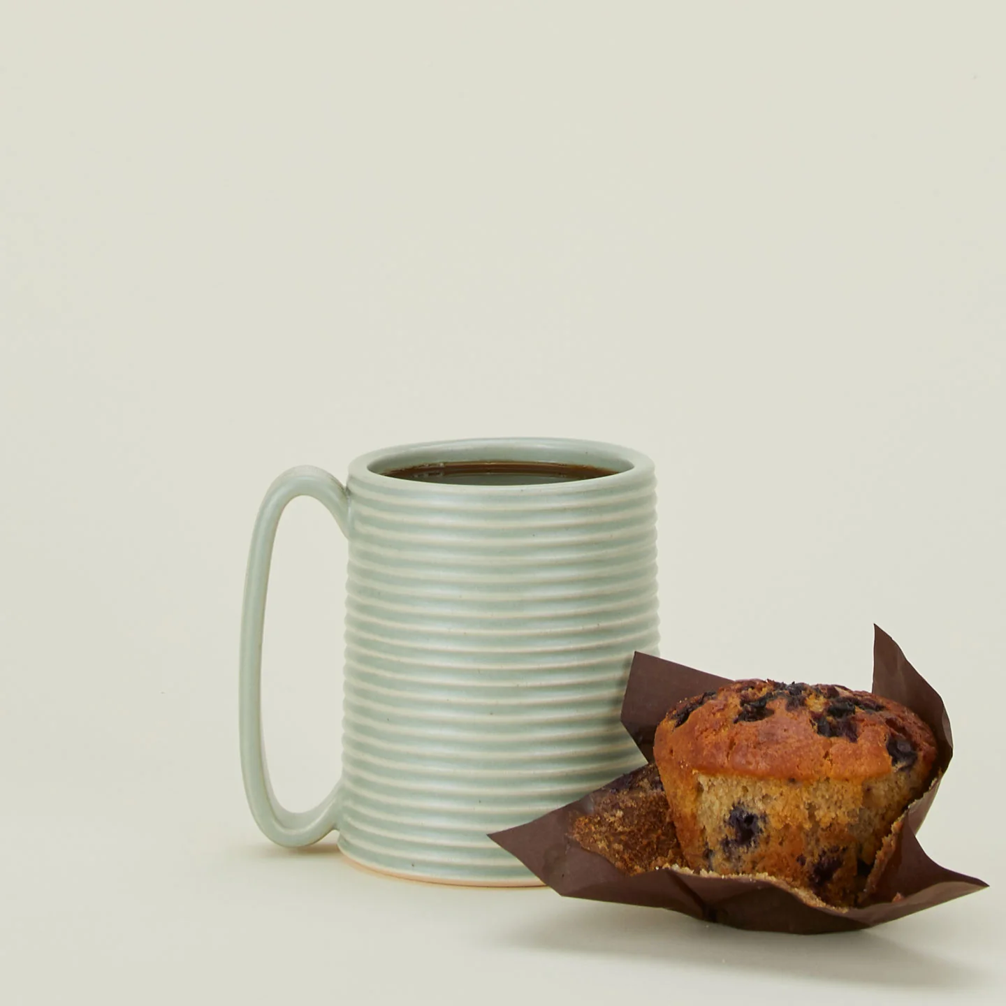 Tall Ribbed Mug - Seafoam