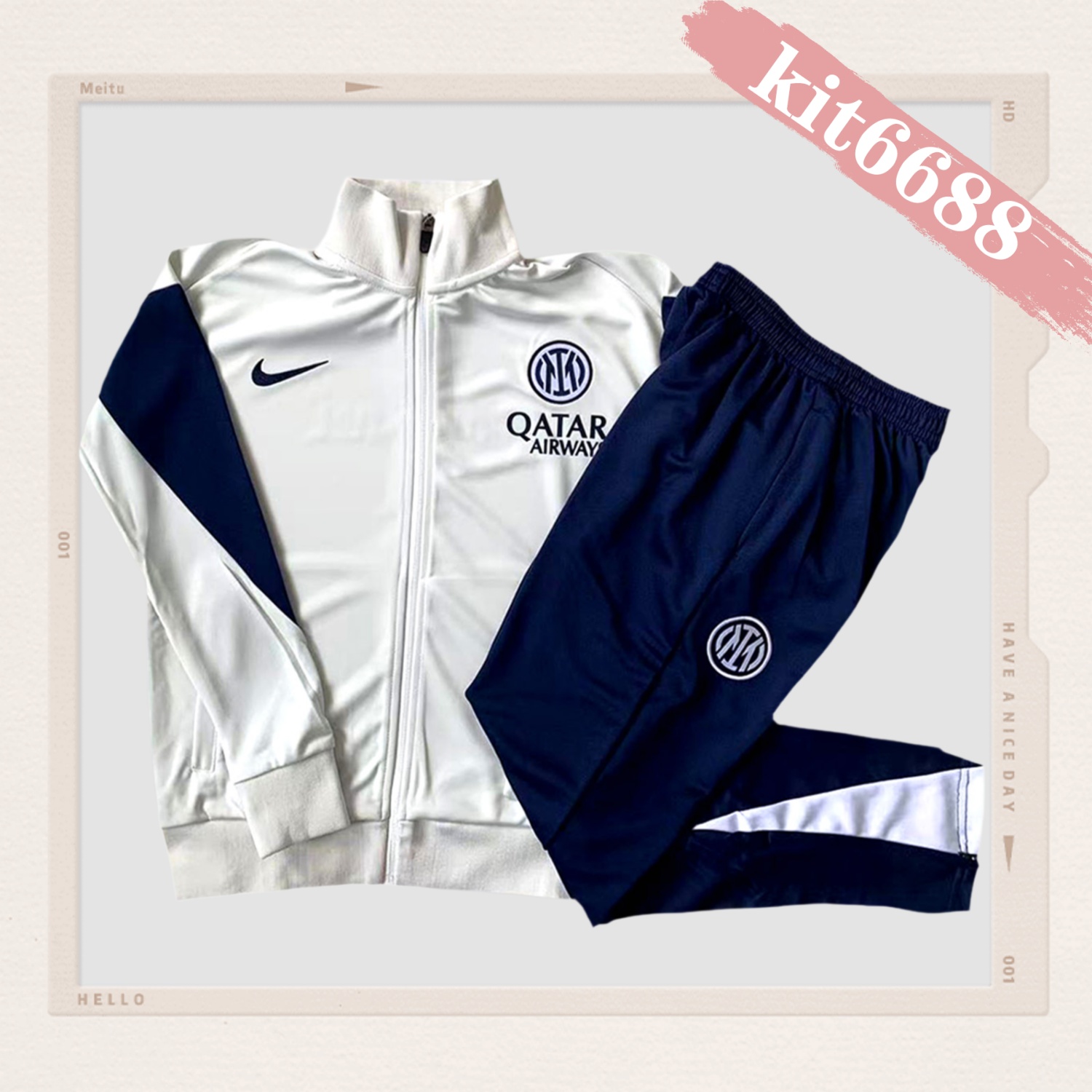2025/2026 Inter Milan Creamy White Adult Full Zip Training Suit (Adult Kit)
