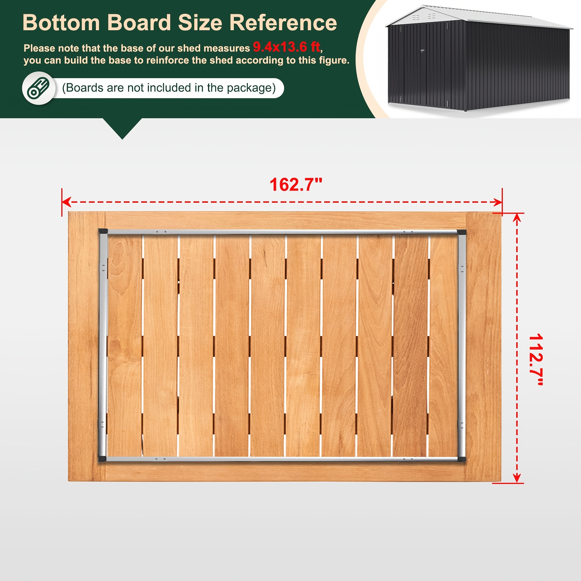 Outdoor storage shed, measuring 10 feet x 14 feet, made of metal, with a modern frame design, is perfect for your backyard, garden, patio, or lawn, and features a stylish white roof.