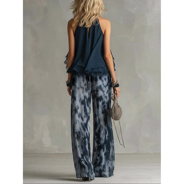 CHIFFON  RUCHES TWEEDELIGE SET