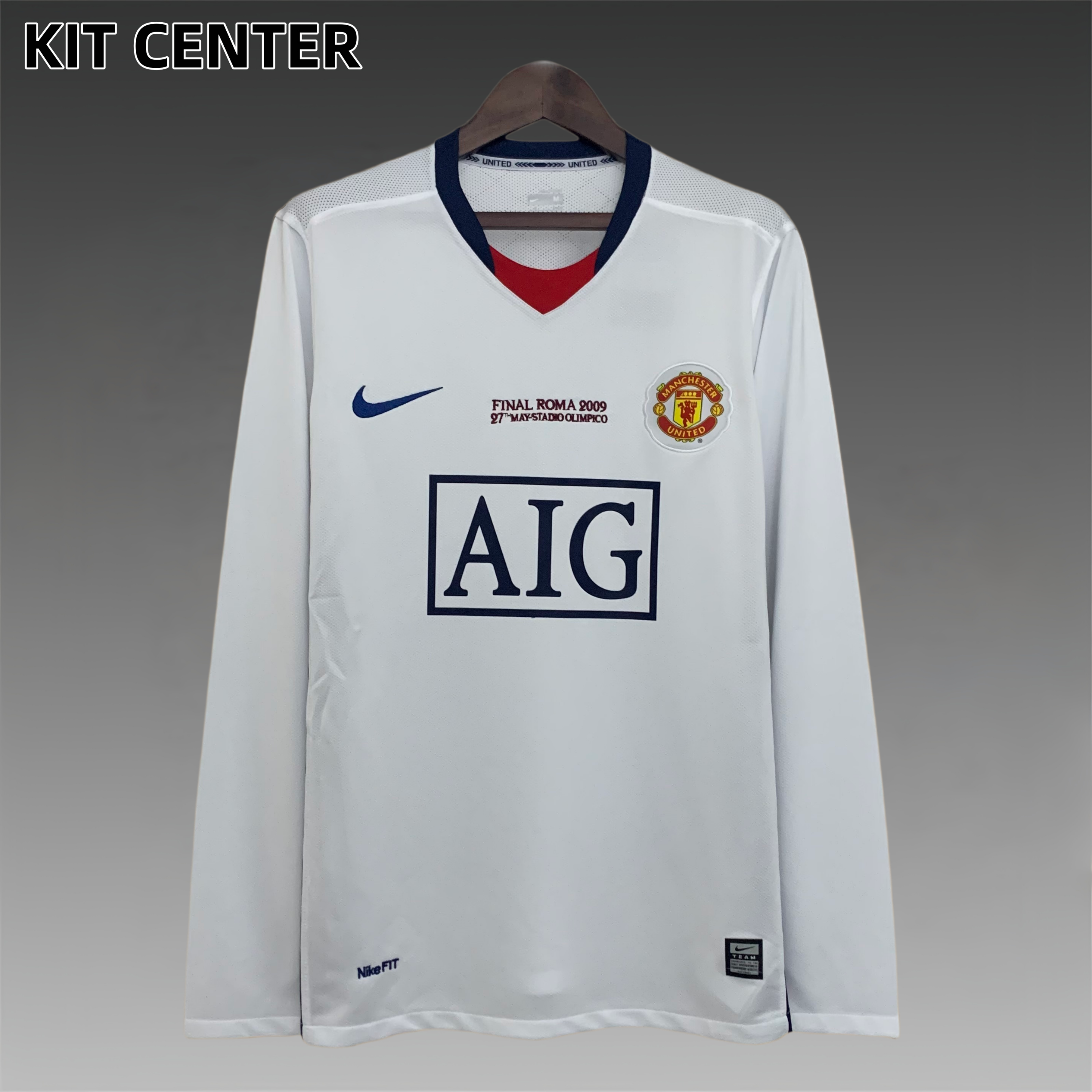 08/09 Manchester United Away Champions League Edition long sleeved retro football jersey