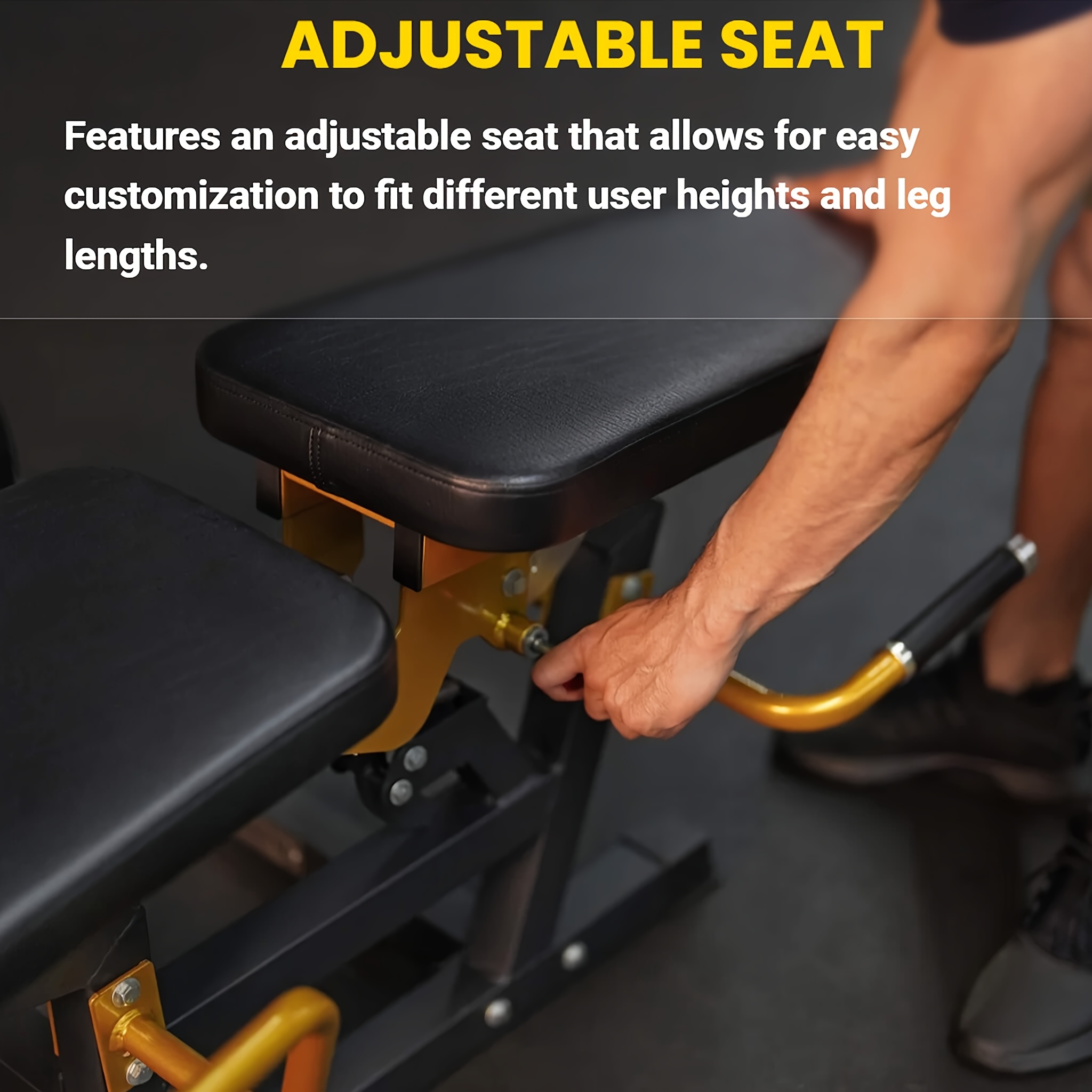 KINGSMITH Home Leg Fitness Equipment, Leg Flexion and Extension Trainer, Adjustable Leg Curl Machine with Rope System