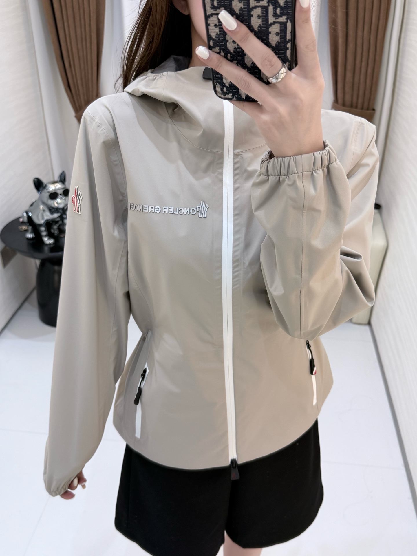 Moncler 2026 Autumn Winter Women's Jackets Polyester Hooded Tassel Zipper Casual Slim Woman's Coats MKDFWJ26011