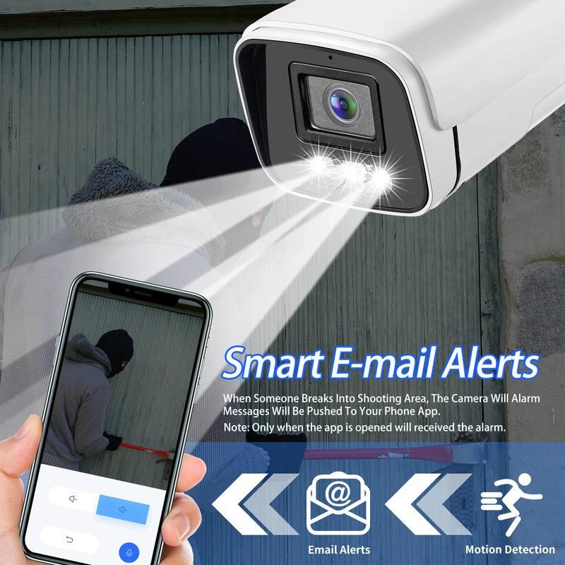 Gadinan H.265 4K Security POE IP Camera Face Human Detection Outdoor Audio 8MP 5MP Video Surveillance AI for CCTV NVR System