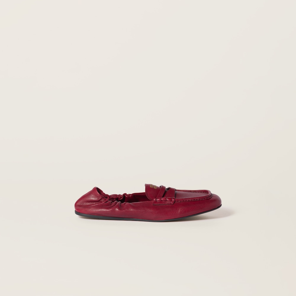 Ruches nappa leather loafers