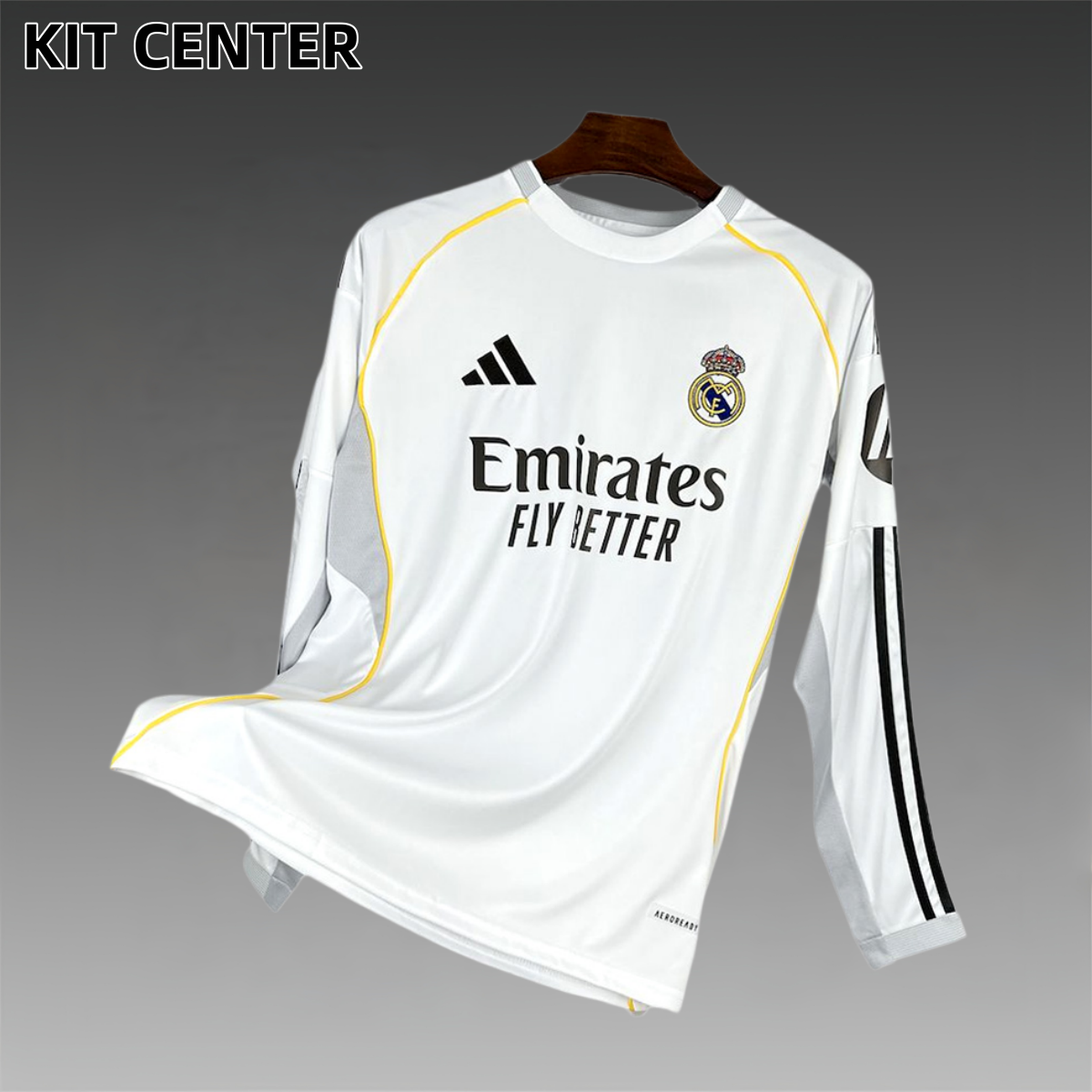 2025/2026 Real Madrid Home Long Sleeve Football Shirt （Fan Edition）