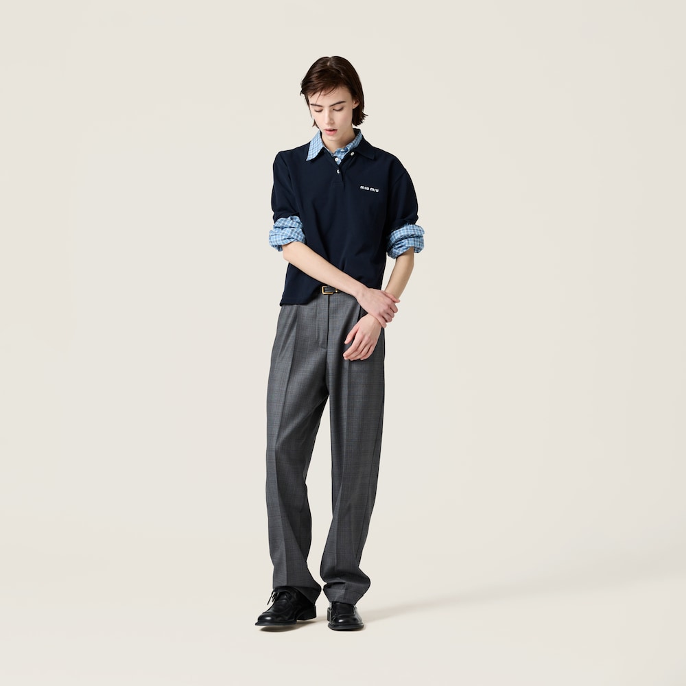 Prince of Wales checked wool pants