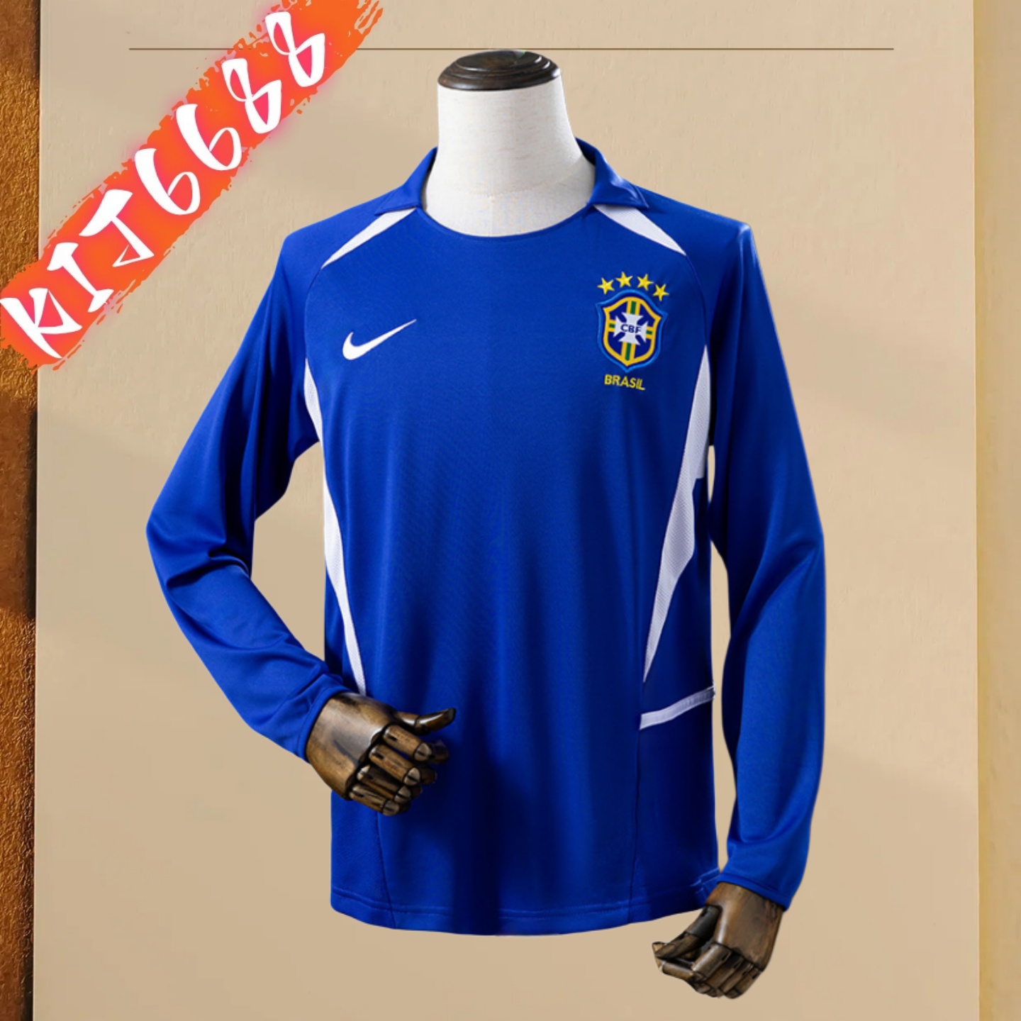 2002 Brazil Away Long Sleeve Retro Football Shirt