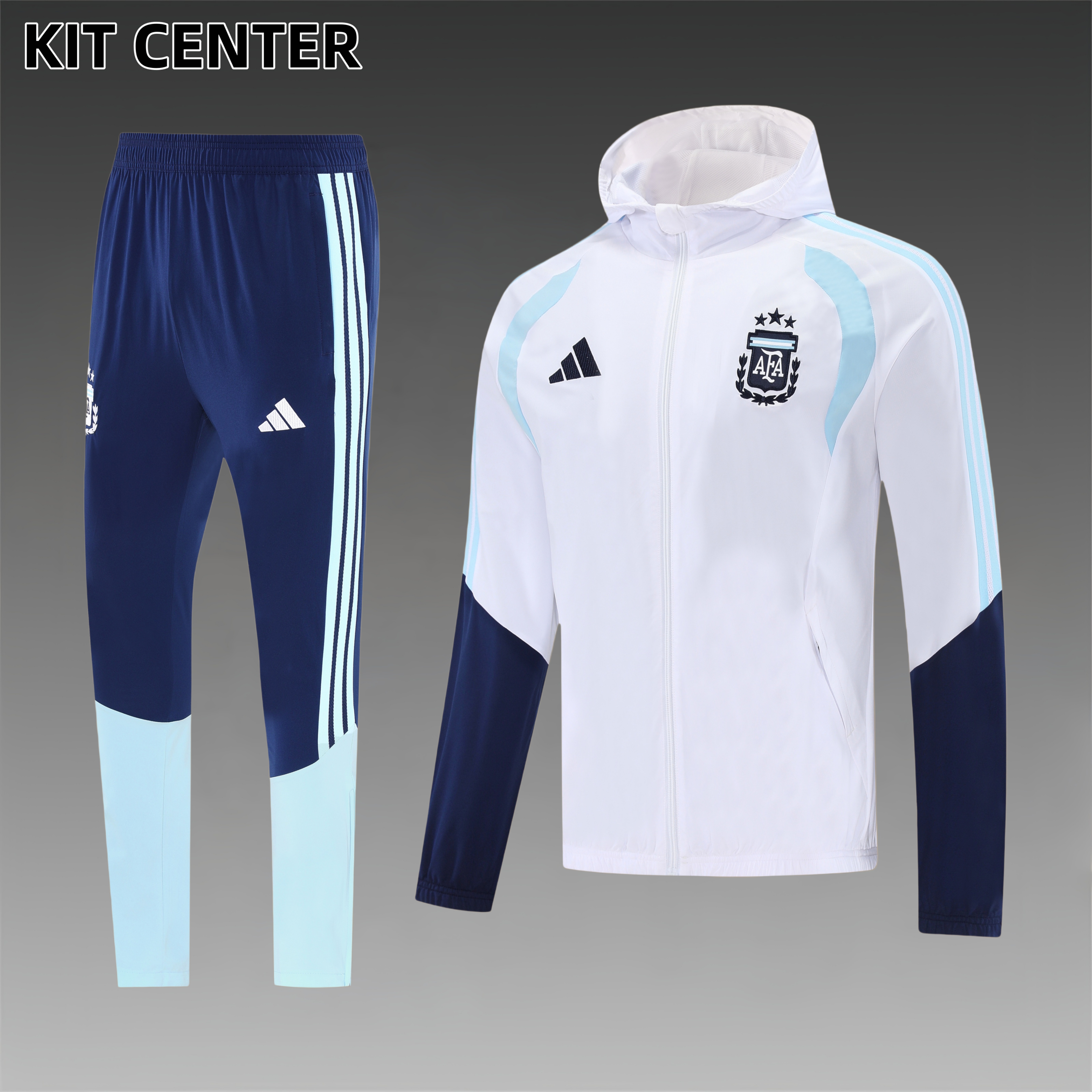 25/26 Argentina hooded windbreaker Full Zipper Training Suit (Adult Set)