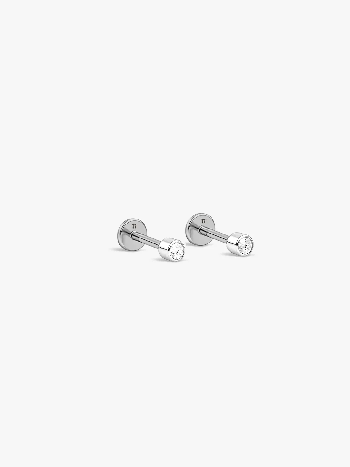 Silver Tiny Sapphire Flat Back Studs