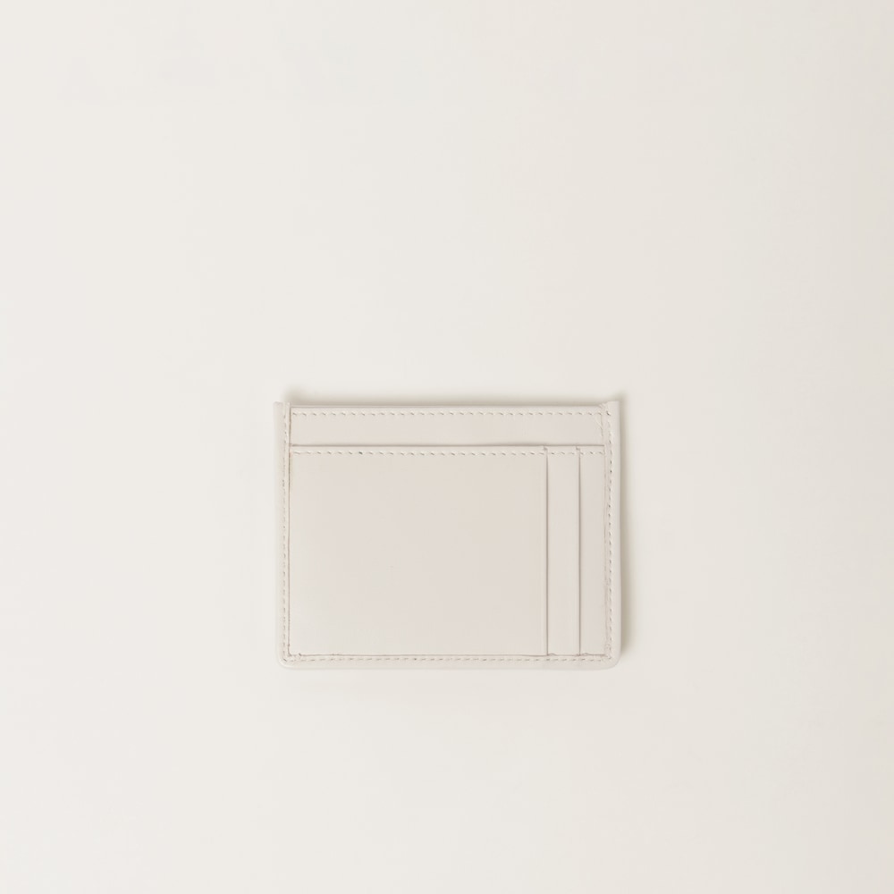 Matelassé nappa leather card holder