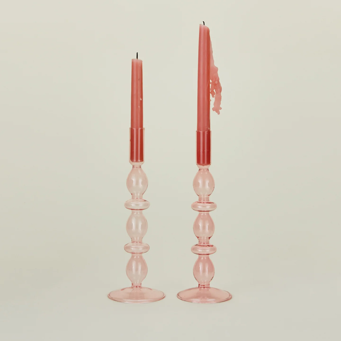 Bubble Candle Holder, Set of 2 - Pink