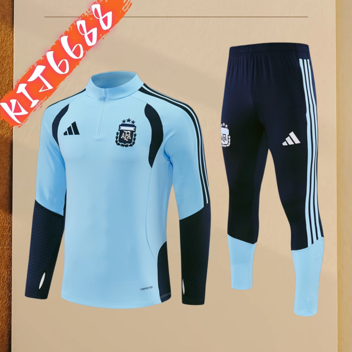 2026/2027 Argentina  Half Zip Training Clothes (Adult Kids Kit)