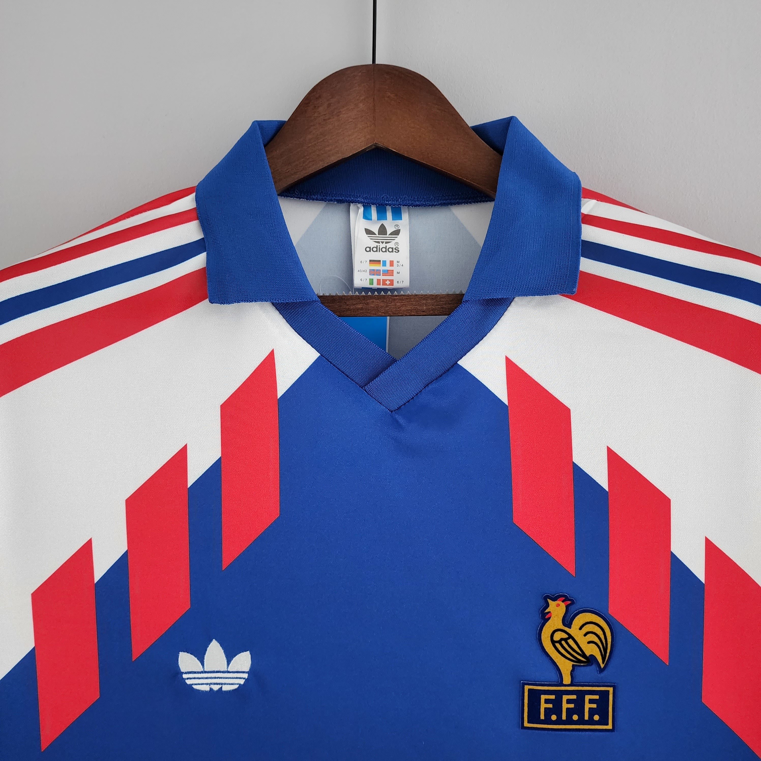 88/90 France Home  Retro long Football Shirt