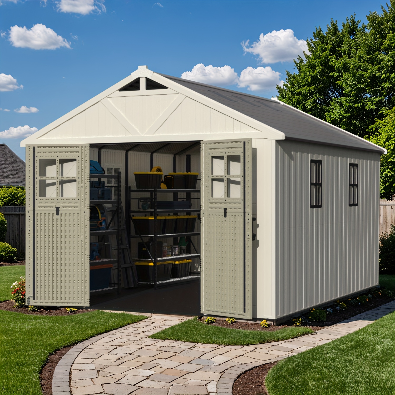 Self-developed blow-molded 10X8&10X10FT&10X12FT tool shed