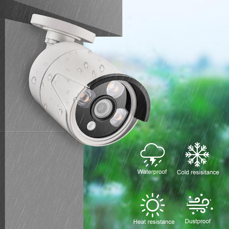 Gadinan H.265+ 4MP Audio Recording IP Camera IP66 Waterproof Outdoor Video CCTV Security Surveillance Camera DC 12V /48V POE