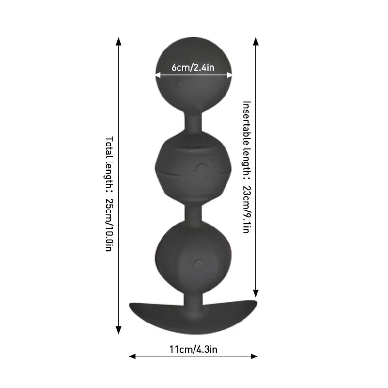 Caden - Silicone Anal Beads - 3 Beads with Tail