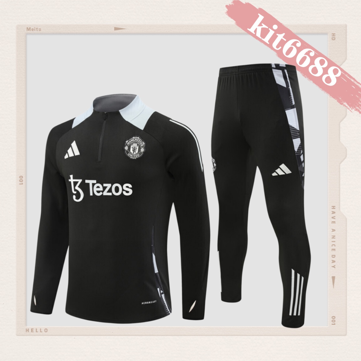 24/25 Manchester United Hu Lanse Half Zip Training Kit (Adult Kids Kit)