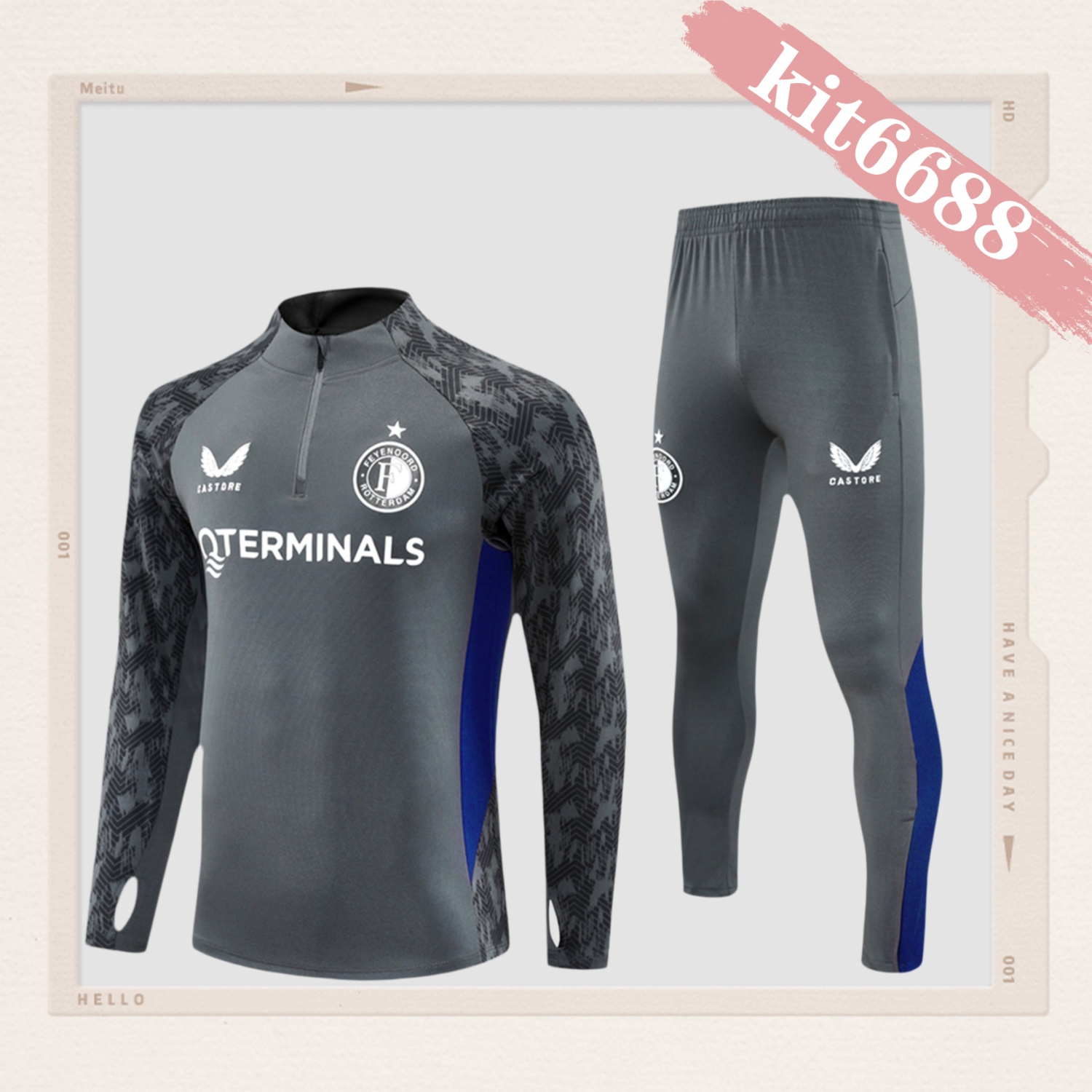 2025/2026 Feyenoord Half Zip Kids Jersey (Kids Kit)