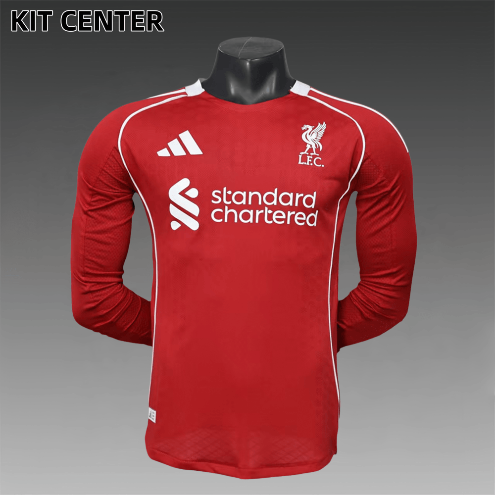 2025/2026 Liverpool FC Home Long Sleeve Football Shirt (Player)