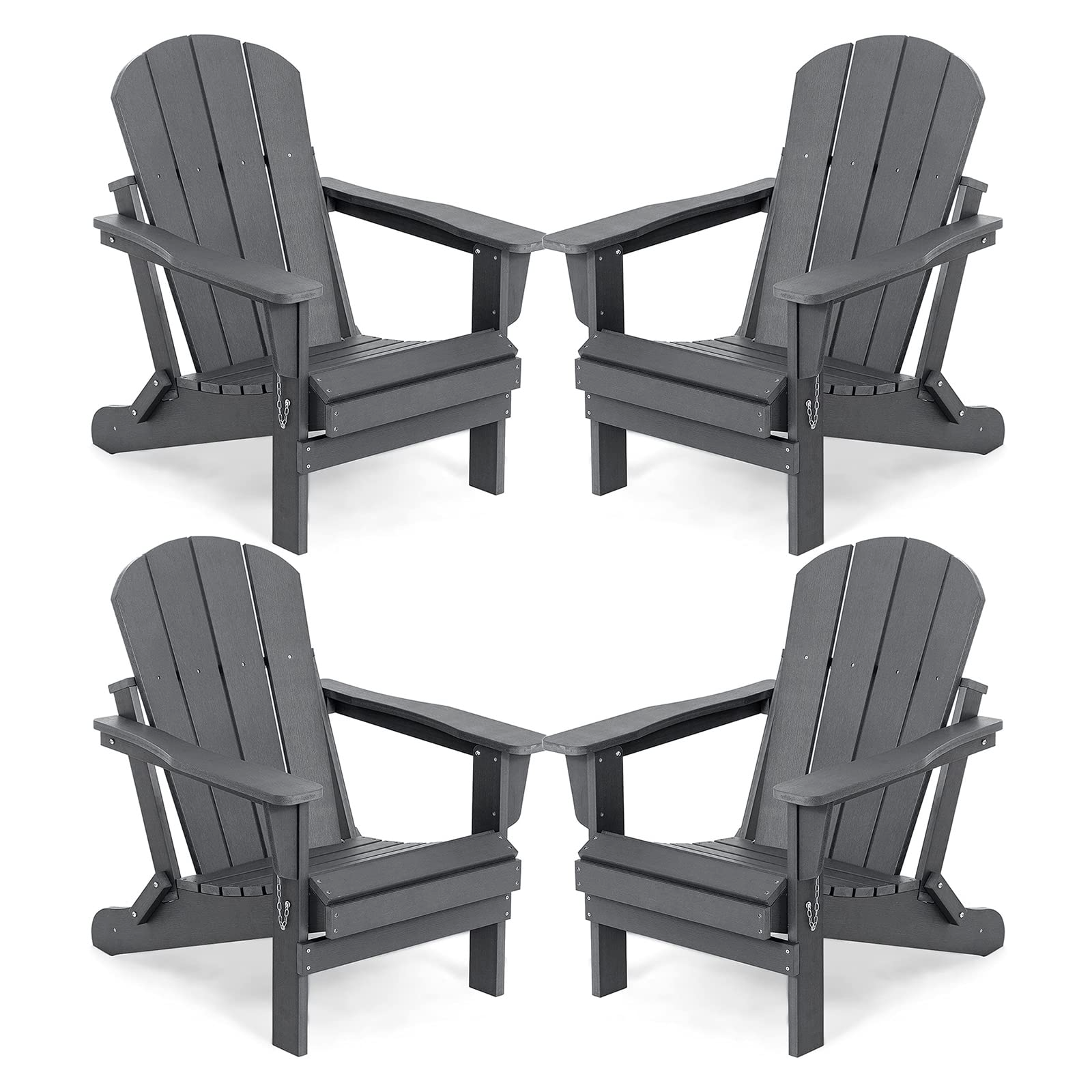 Folding Adirondack Chair Set of 4, Multi-Colour
