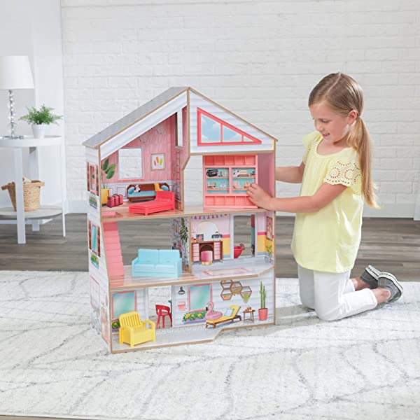 KidKraft Charlie Dollhouse with 10-Piece Accessory Set, Gift for Ages 3+