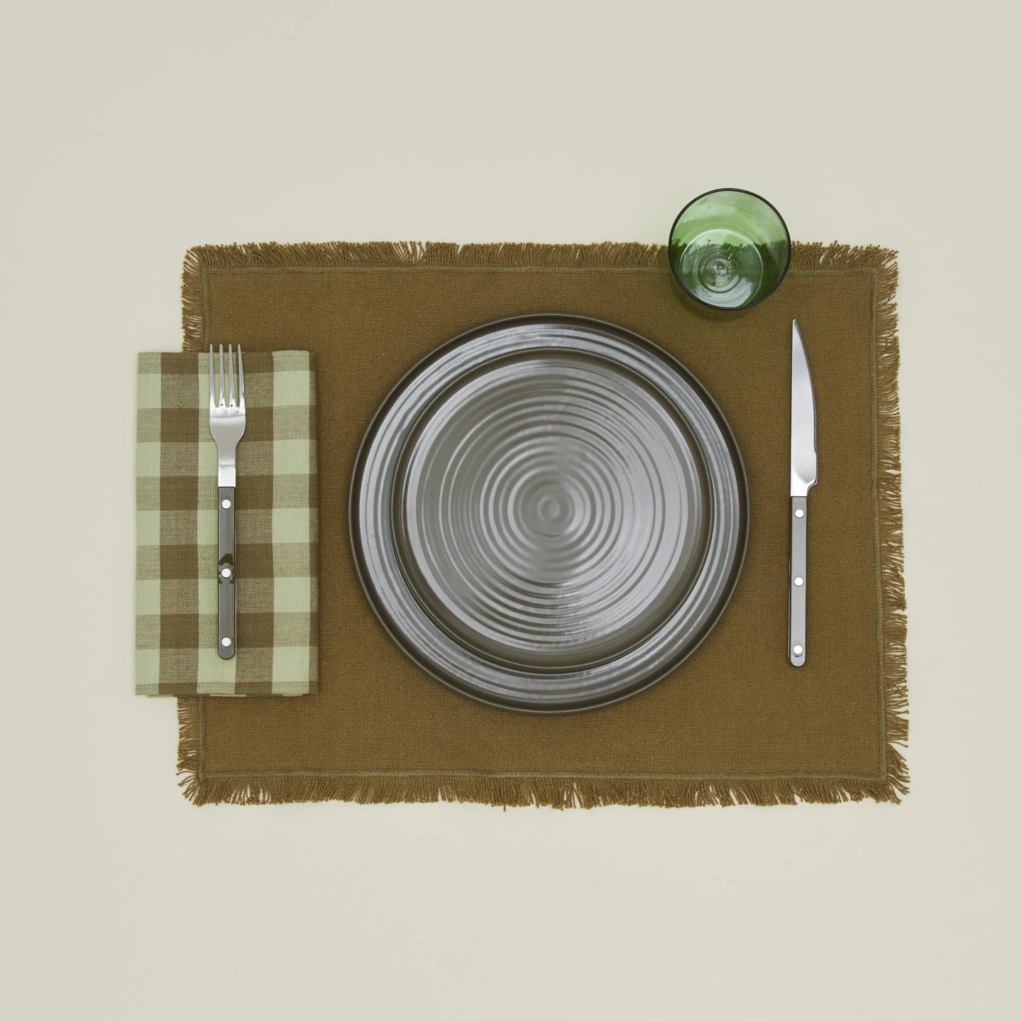 Essential Gingham Dinner Napkin, Set of 4 - Sage/Olive