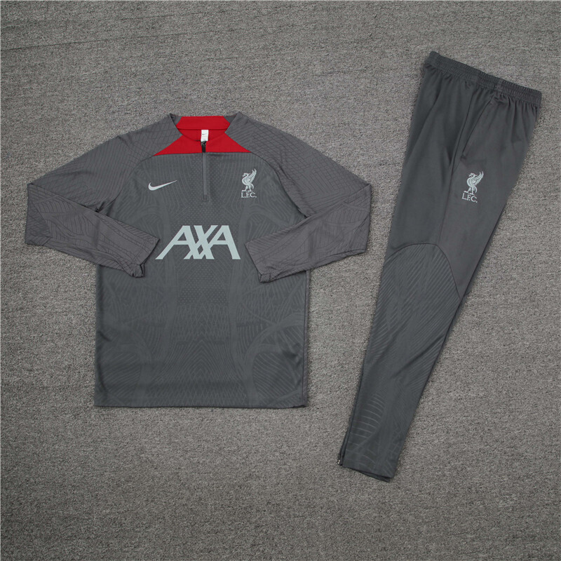 23/24 Liverpool dark gray Half Zip Training Kit (Adult Kids Kit)