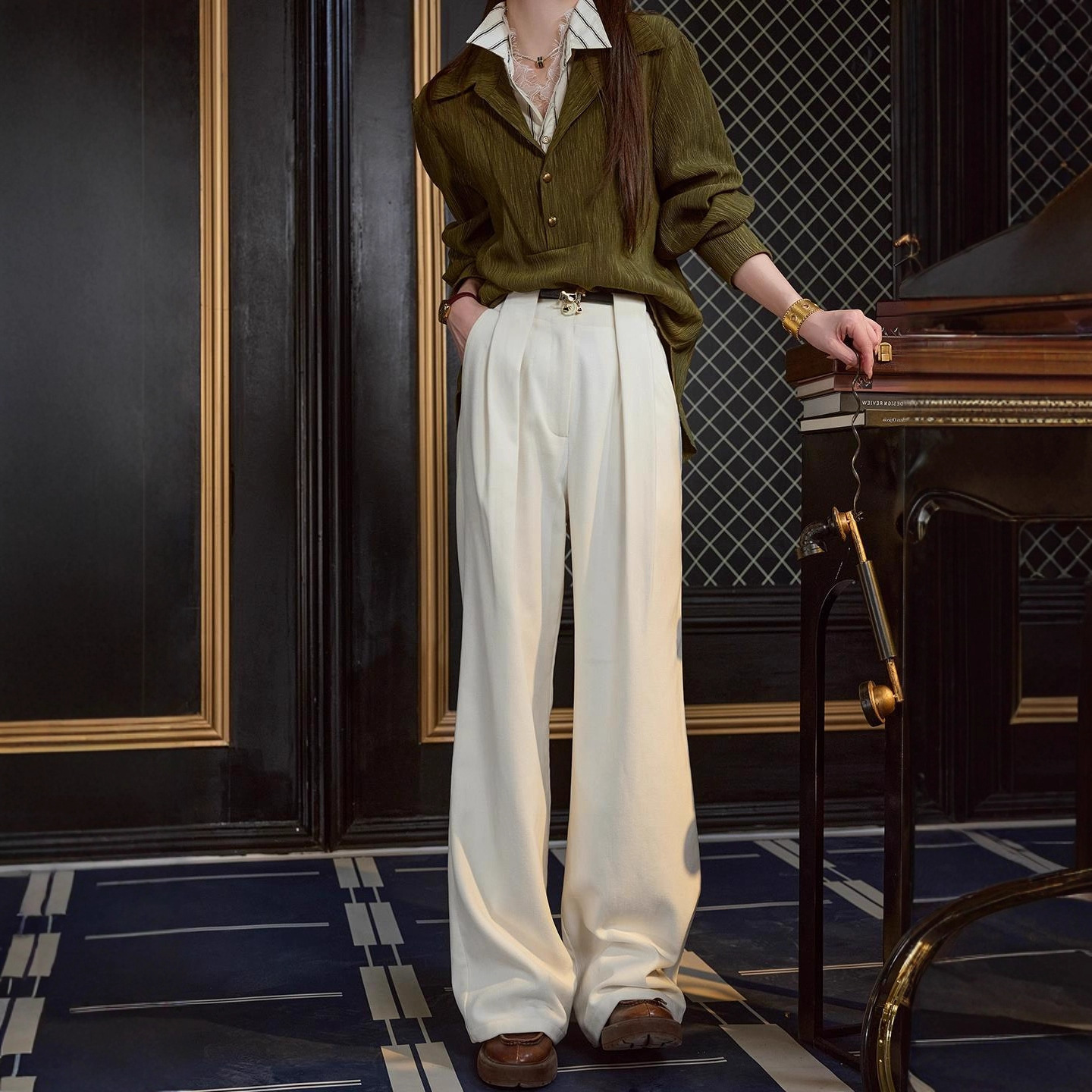 Elegant High-Waist Wide-Leg Trousers