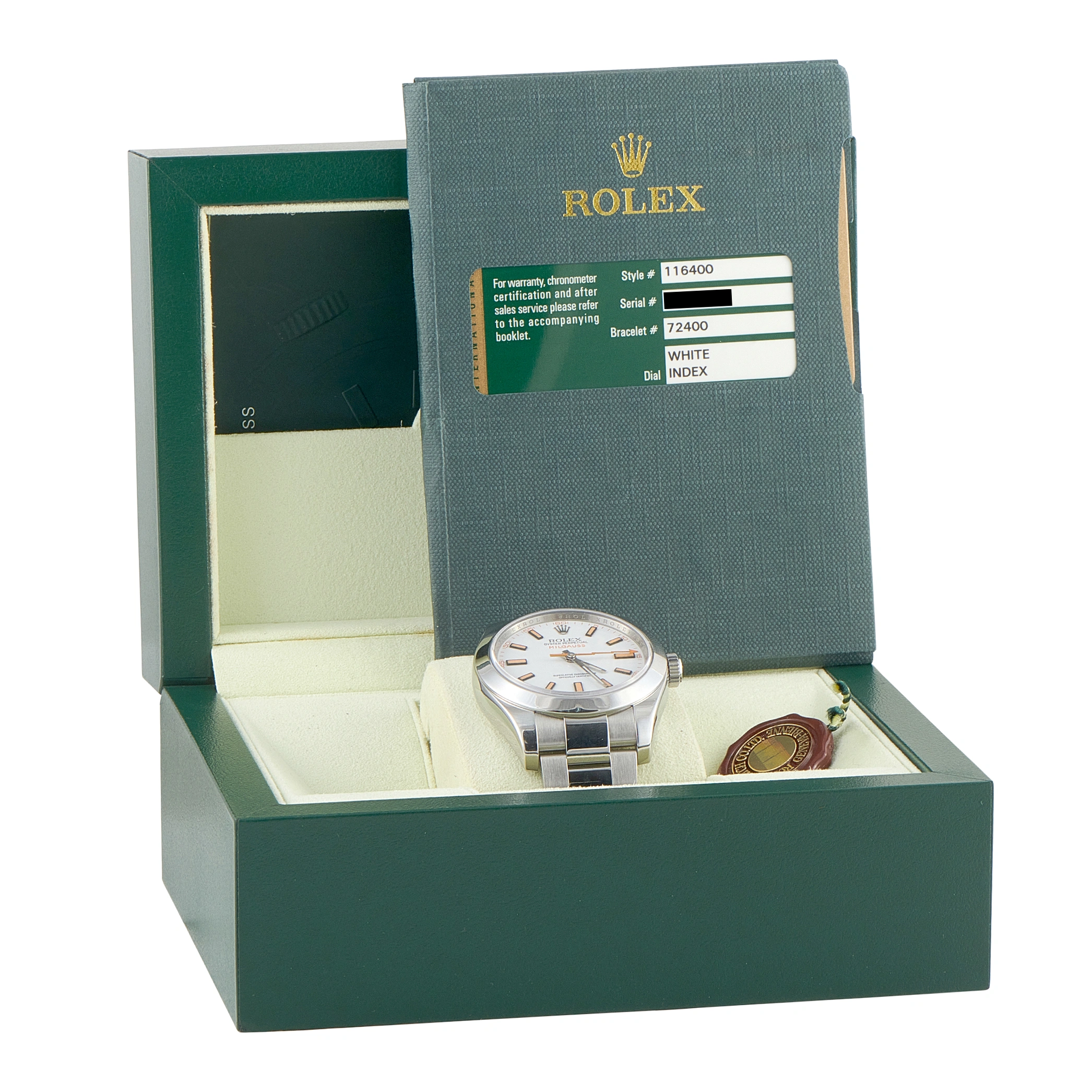 RolexMilgauss White Dial Steel Watch 116400