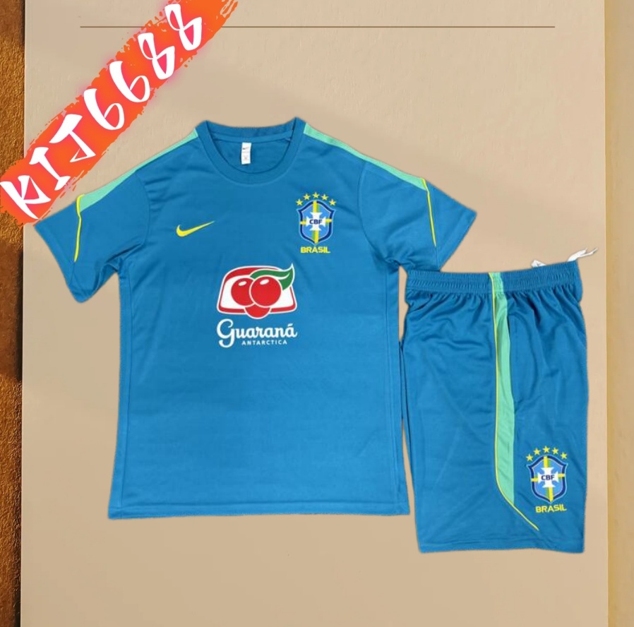 2024/2025 Brazil Hu Lanse  Short Sleeve Training Suit (Adult & Kids  Kit)