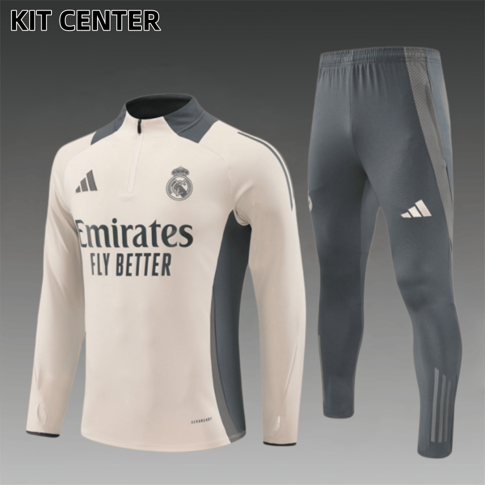 24/25 Real Madrid apricot Half Zip Training Kit (Adult Kids Kit)