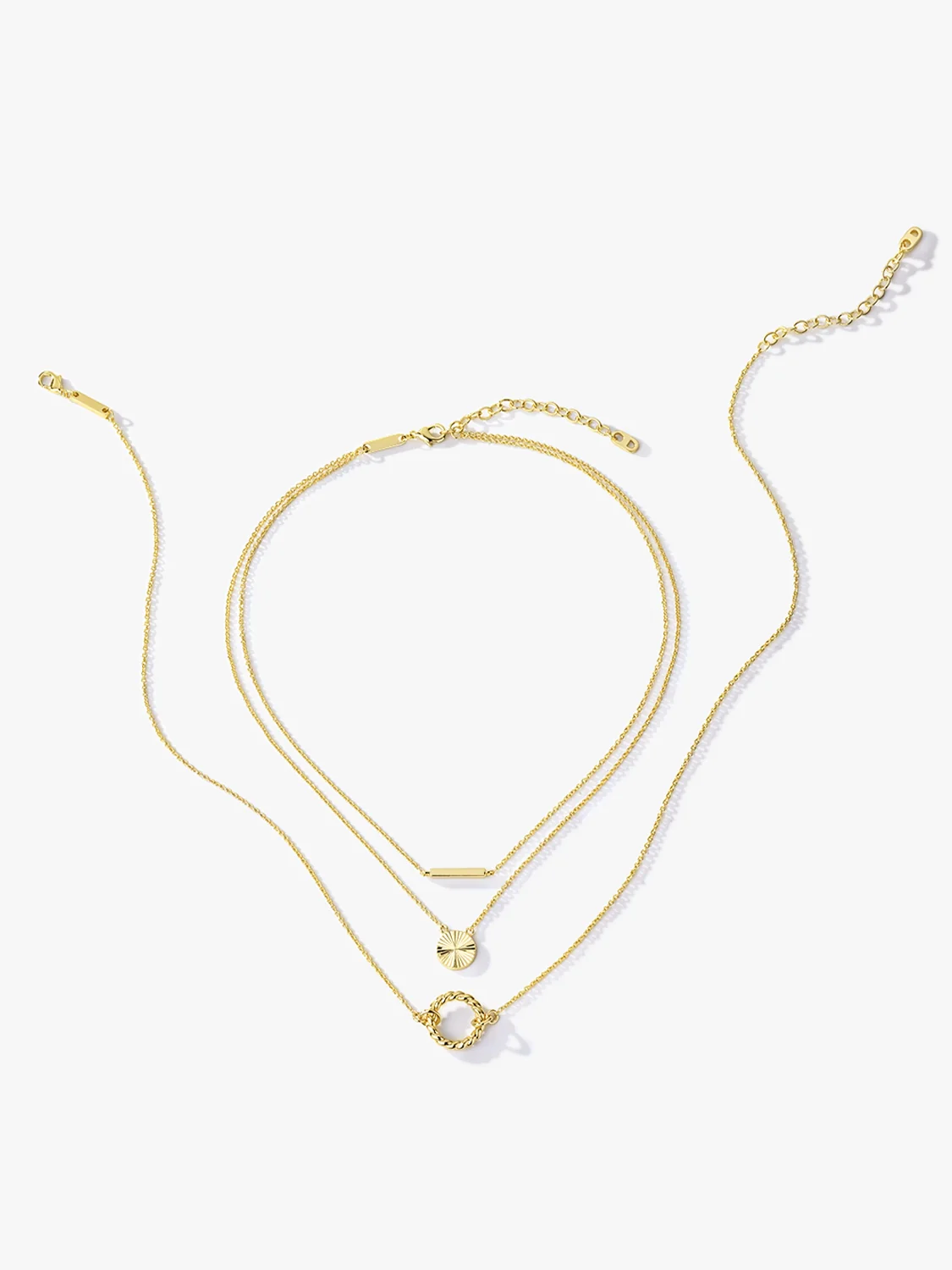 Circular & Bar Layered Necklaces