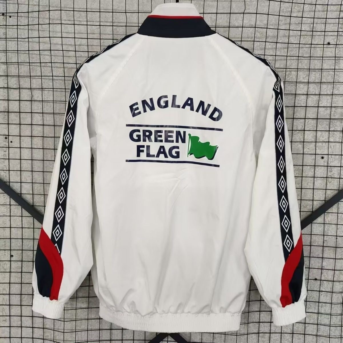 1998 England retro windbreaker white