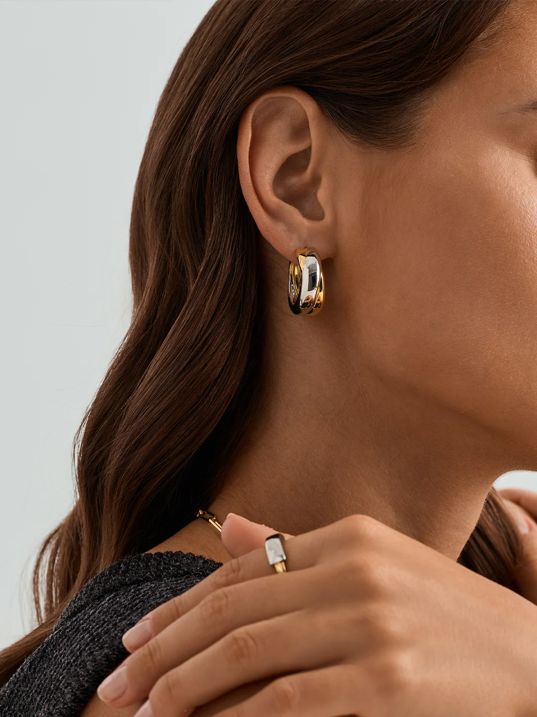 Large Mixed Entwine Hoops