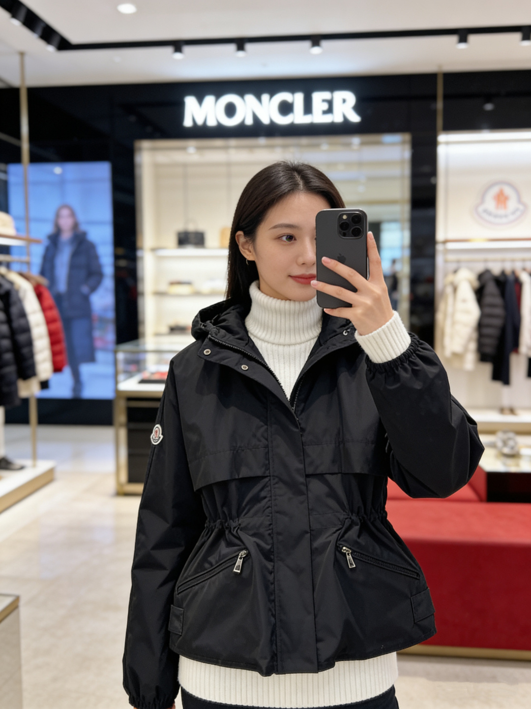 Moncler 2026 Autumn Winter Women's Jackets Polyester Stand Collar Tassel Zipper Casual Slim Woman's Coats MKDFWJ26010