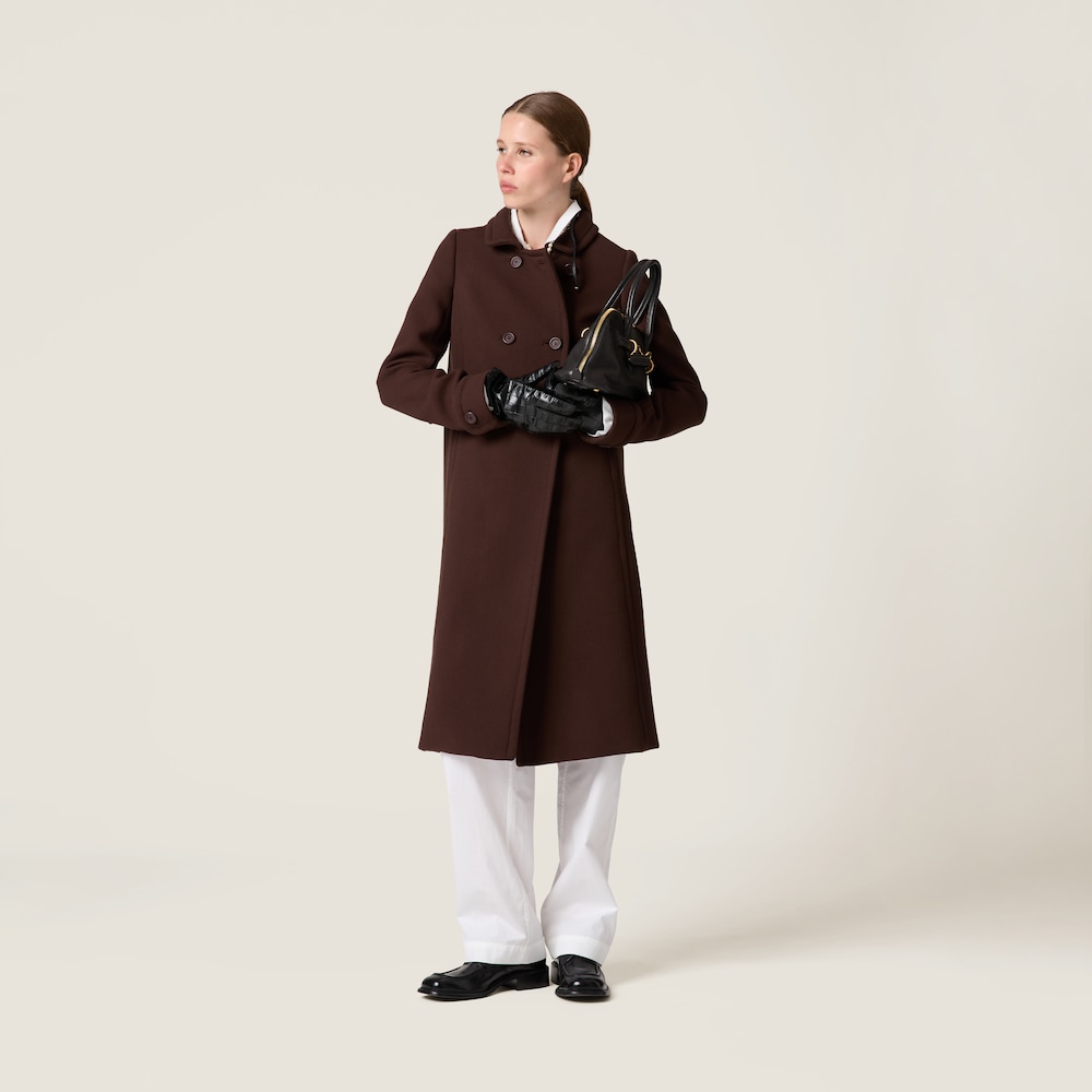 Natté toile double-breasted coat