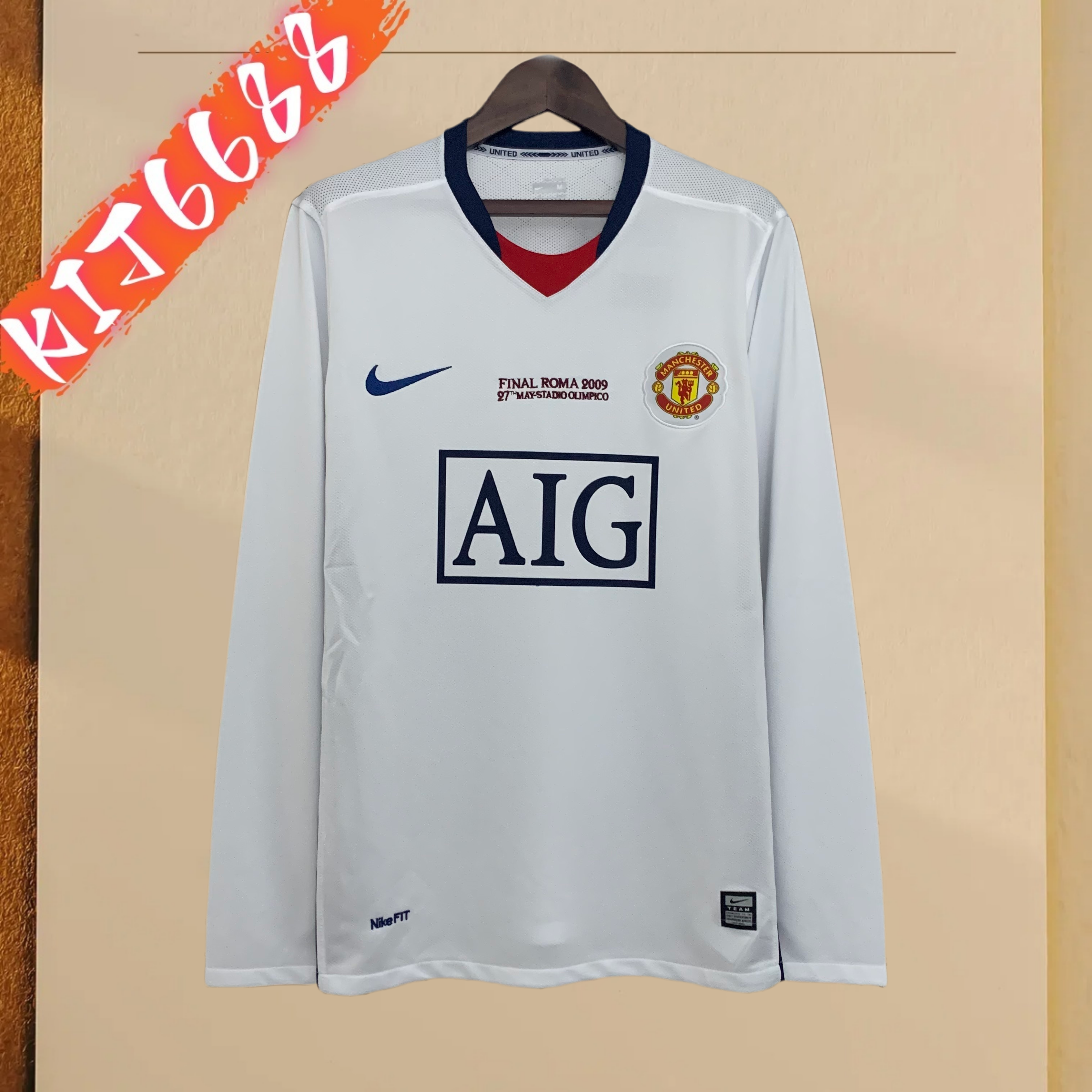 08/09 Manchester United Away Champions League Edition long sleeved retro football jersey