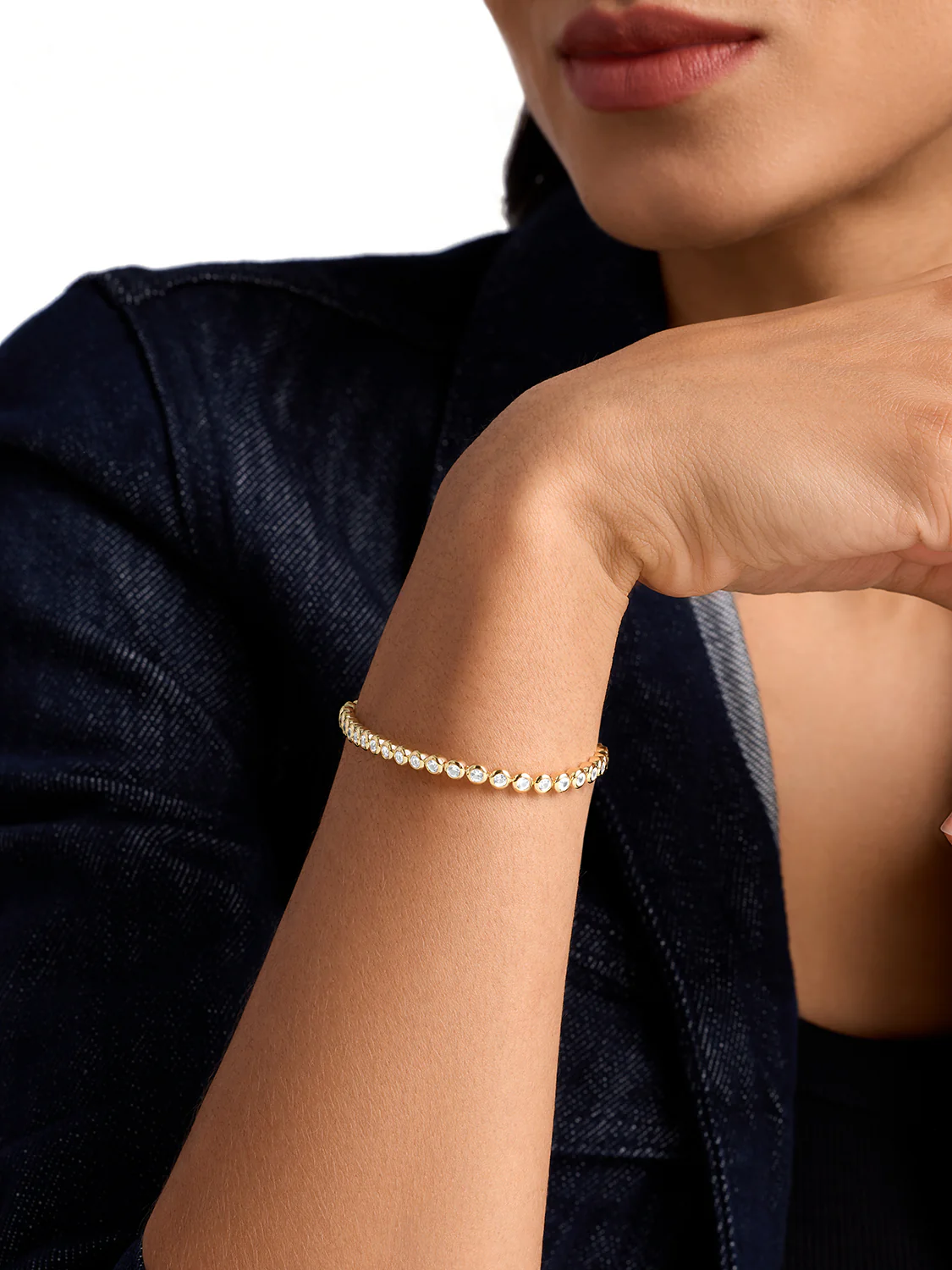 Bezel Large Sapphire Tennis Bracelet