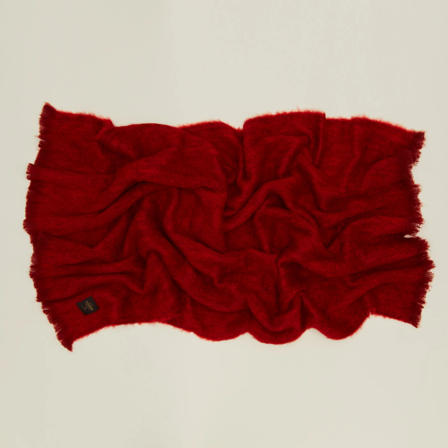 Solid Mohair Throw - Red