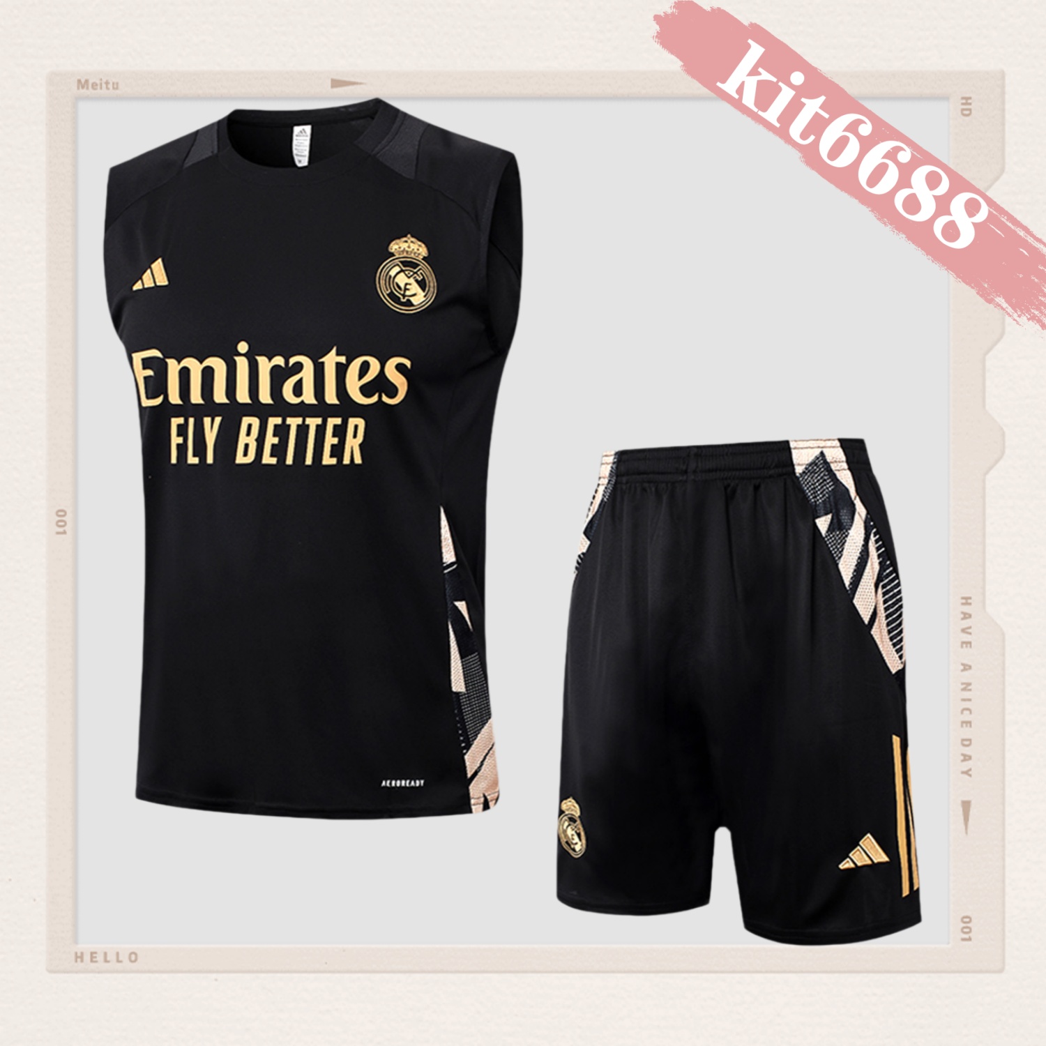 2024/2025 Real Madrid black adult vest training suit (Adult Kit)