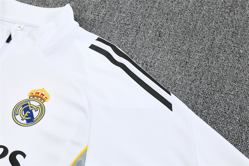 25/26 Real Madrid white Half Zip Training Kit (Adult Kids Kit)