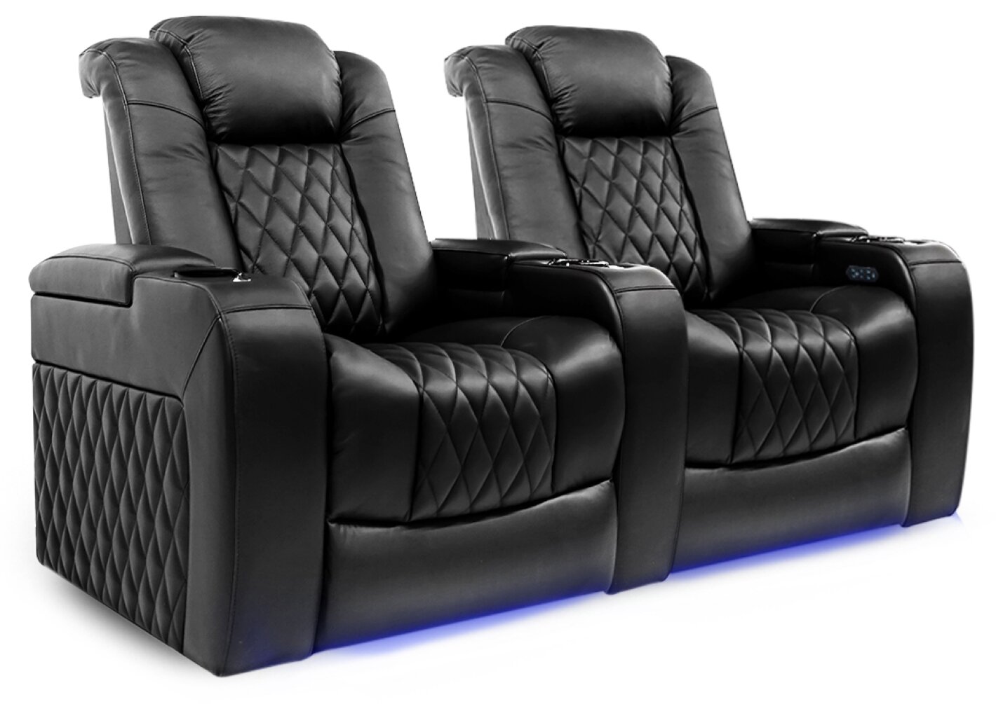 Tuscany 68.25'' Wide Genuine Leather Home Theater Seating with Cup Holder