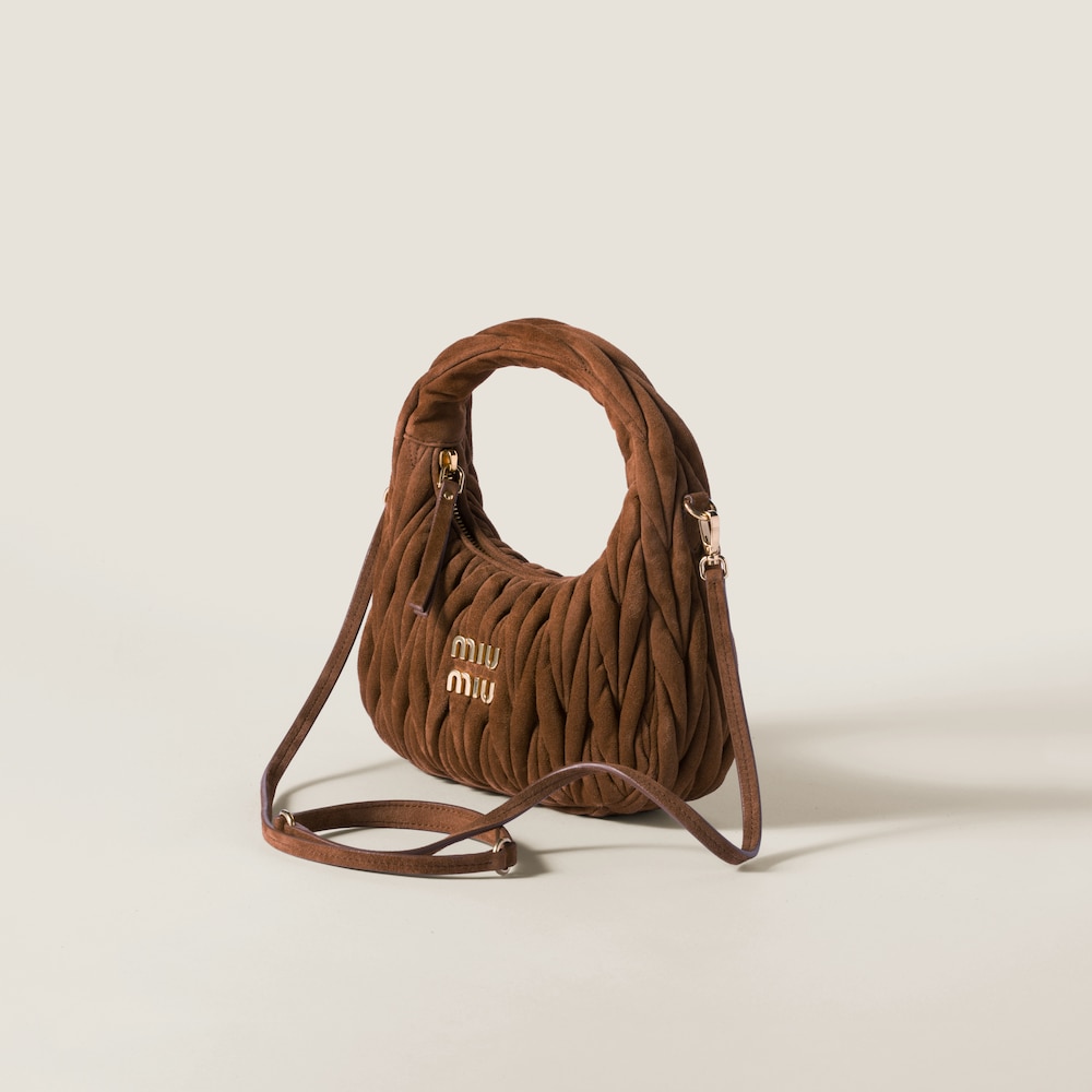 Wander matelassé suede bag