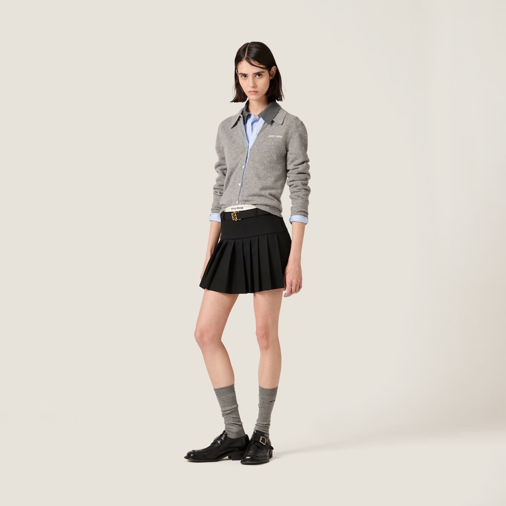 Grain de poudre wool miniskirt