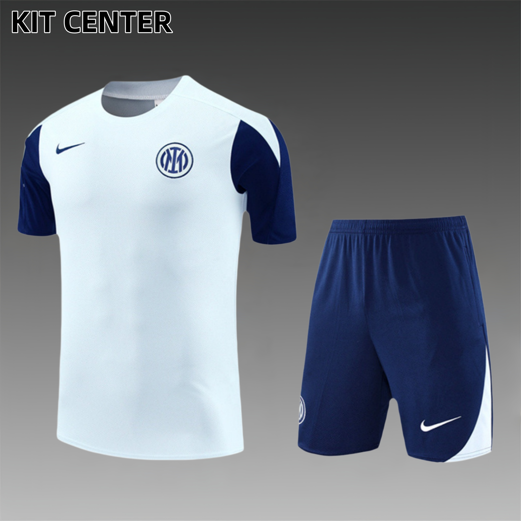 2025/2026 Inter Milan French Grey Kids Short Sleeve Training Clothes (Kids Kit)