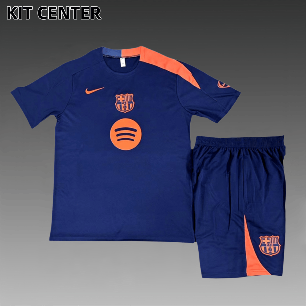 2025/2026 Barcelona Kids Short Sleeve Training Clothes (Kids Kit)