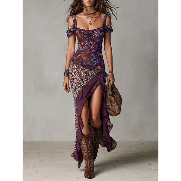 LUIPAARDPRINT MIDI-JURK