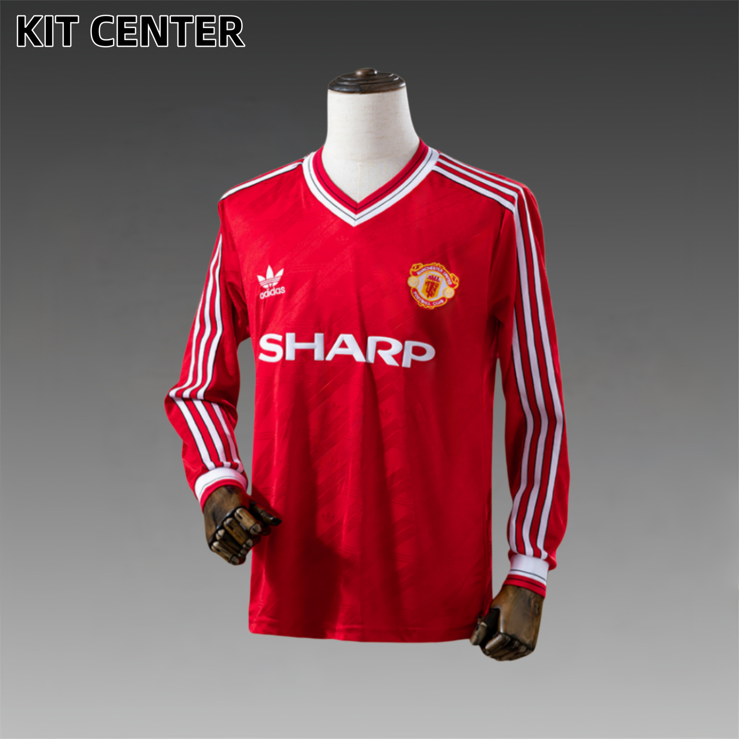 86/88 Manchester United  home long sleeved retro football jersey