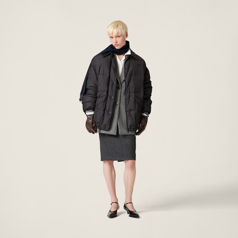 Single-breasted double wool jacket